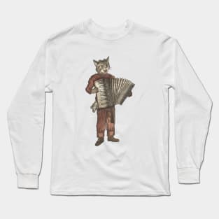 Accordion Cat with Goggles and Mask Long Sleeve T-Shirt